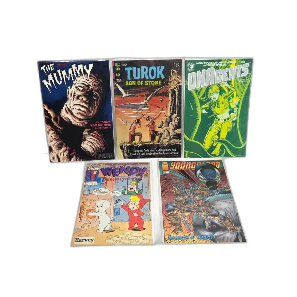 Vintage Comic Book Mixed Lot 5pc | Gold Key Turok Image Youngblood Harvey